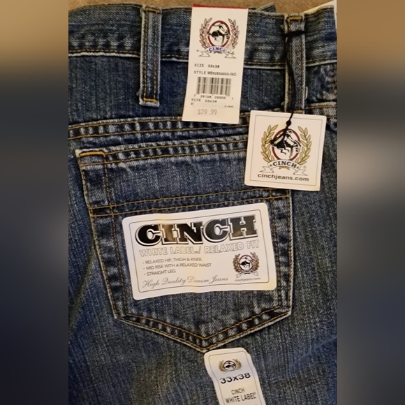 Men's White Label Cinch Jeans 33x38 - Picture 4 of 4